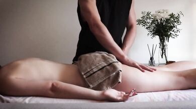 Masseur Destroys Horny Patient Pussy Cums Gushing on Stomach