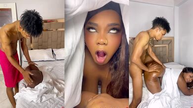 Ebony stepmom walks in on son fucking sex doll doggy style