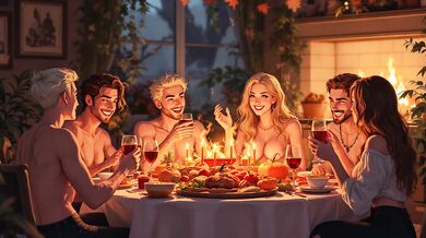 Bisexual orgy at swinger dinner party deep voice ASMR gushing cum