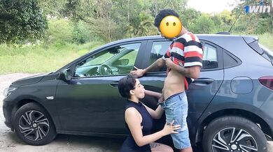 Brazilian beauty fucks rugged Uber in alley pounding big dick hard