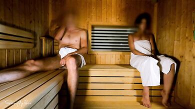 Sauna snooper sees my thick cock and grabs my wrist but its already too late