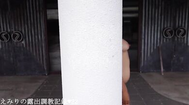 gets desperate in daylight public exposure leaks cumming outside