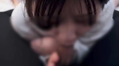 Japanese university girl takes his thick load deep in her throat raw