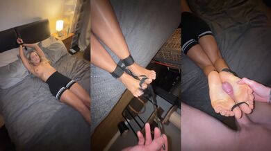 Tied up Leggings Gushing On Blonde Gym Soles