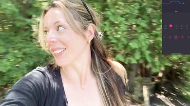 She walked so hard the vibrator ruined her woodsy stroll