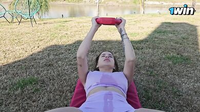Argentina’s gym trainer worships her after workout cum dripping blowjob