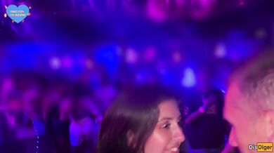 Huge cock stuffed deep in a student's ass in a nightclub toilet then facefucked till cum gushes