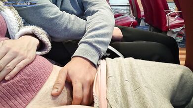 Blonde couple fucks hard in risky outdoor adventure