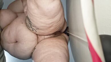 BBW mom moans as huge dragon dildo rips her tight backdoor