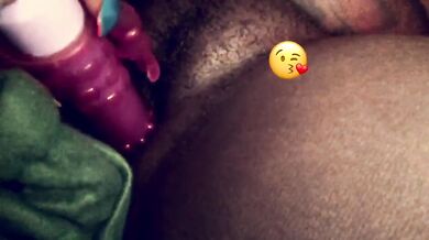 Ebony solo with dildo and long nails squirt burst