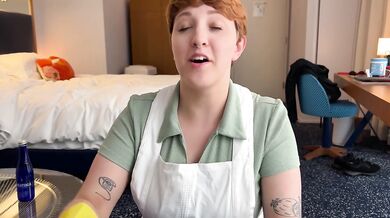 Curvy Cleaner Gets Squeezed Hard By Friends POV cum on face