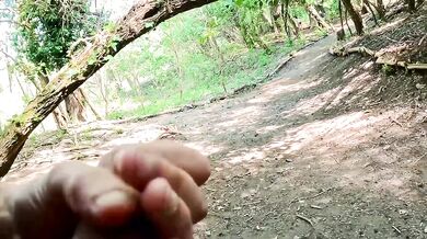 Big cock hunting in the woods will I last with my exhibitionist ways