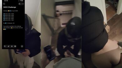 Cum timer challenge leaks biker delivery girl’s risky haul