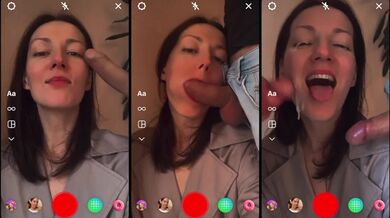 Insta live double facial 2 dicks cumshot phone babe