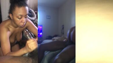 Teen Milf Sucks BBC While Ebony Rides Big Dick