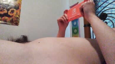 Hairy Girl Gets Naked While Gaming to EDM