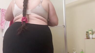 Shy BBW Strip Searched In Red Dress At Work