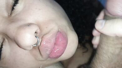 Latina creampie face fucked till lips glisten with cum