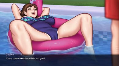 poolside pussy creampie in Summertime Saga