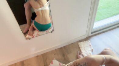 Blonde amateur blows him and takes every drop her thick throat can't hold in