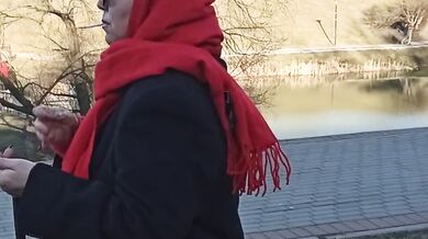 Russian milf gapes creampie deep in doggystyle