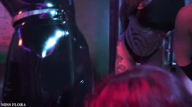 Latex Lesbian Orgy with Mistress and Mixstress Strapon Foursome