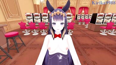 Bunny girl and I cum hard in the casino hentai game