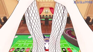 Bunny girl and I cum hard in the casino hentai game