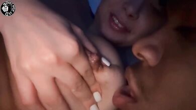 Bald baddie rides fat dick slurping titty milk while babysitter gets stuffed