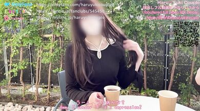 Japanese couple teases on terrace drenched in public cum creampie exposed
