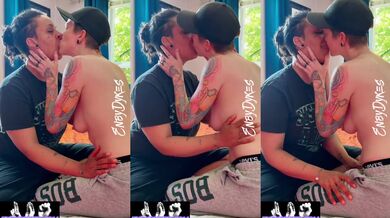 Thick Ebony Stud Tongue Kissing Butch Dyke Sweatpants Love