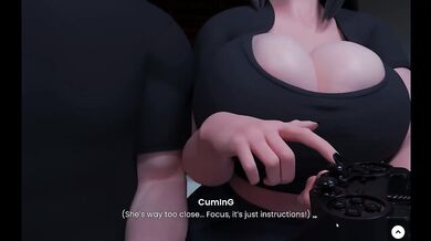 Gamer girl gets stepped on by giant cock during livestream blowjob training