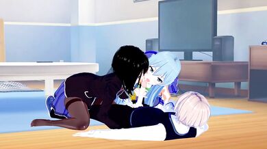 get wrecked in a wild Konosuba threesome