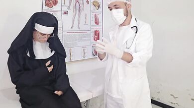 Nun’s brutal gynecologist exam turns hospital fuck fest into raw throat drilling