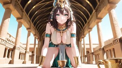 The golden throne worshipping priestess teased into a wild climax