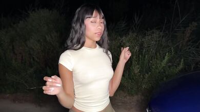 Latina college girl rides Uber driver after car breaks down