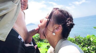 Beautiful Japanese girl deepthroats until squirting mess