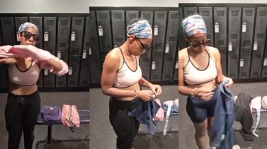 Fit Gym Girl Panties Fetish Public Voyeur Girls Locker Room Amateur Ebony MILF Solo Female HD Porn Verified Amateurs