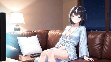 Slick Anime Girl Masturbates In Shower Waiting For Pizza