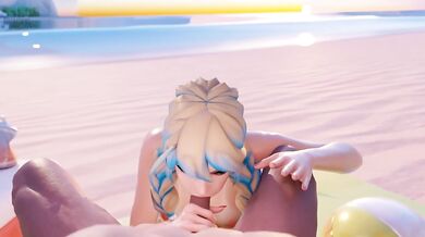 Mercy Licks Sloppy Beach Pussy Gushing Loops Cartoon HD