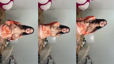 Cute Verified Thai Brunette Solo Masturbating With Shaved Pussy And Natural Tits
