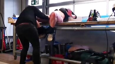 Werkstatt Workshop Compilation of Amateur Garage Projects with Big Tits and Blonde Hooks