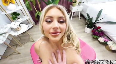Oiled Fishnet Blonde Sculpted To Spill Cock Over Her Deep in Deepthroat