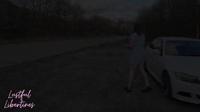 Hairy British MILF Gulps Cum After Flat Tire Rescue
