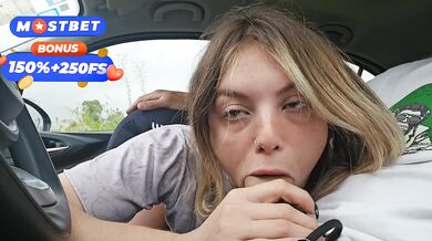 Her stepbrother’s big cock down her throat parked in the car then he blew his load in her mouth