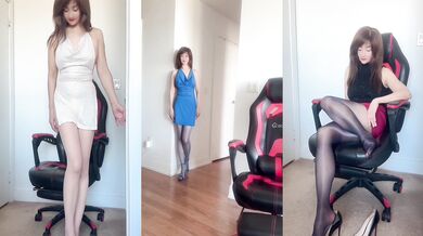 Sexy lingerie stockings Asian girl caught solo cumshot