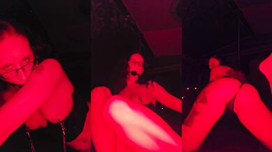 Her tattooed milf body writhes under the whip and nipple clamps