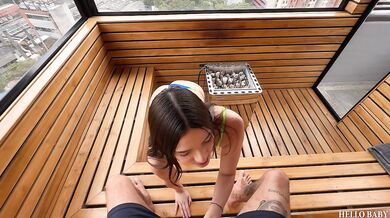 Hot Latina GF Chokes on Cock Gushing Wild in Sauna