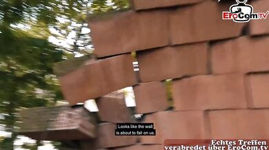 German blonde teen slut gushes choked on public stranger date
