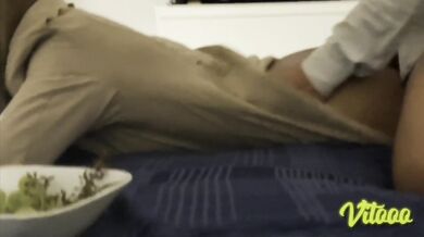 I wake up hot to fuck my girlfriend in our bed clothes